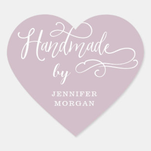 Sticker Cœur monogramme de script whimsical fait main