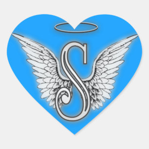 Sticker Cœur Monogramme Heart Angel Wings
