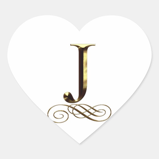Sticker Cœur monogramme VIP Gold"J" (Devant)