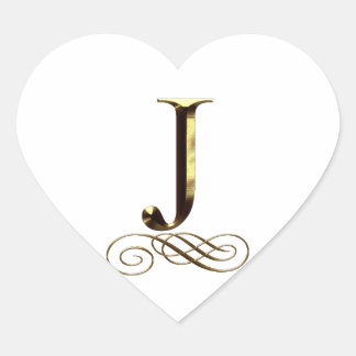 Sticker Cœur monogramme VIP Gold"J"