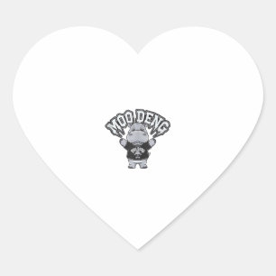 Sticker Cœur Moo-Deng Hippo Le Célèbre Baby Pygmy Hippo Tank À