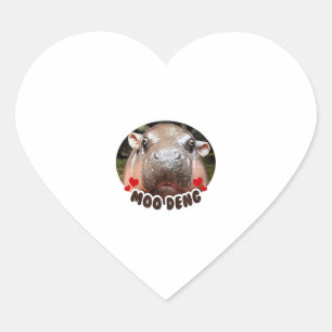 STICKER CŒUR MOO-DENG LE CÉLÈBRE BÉBÉ PIGMY HIPPO MOODENG - OFF