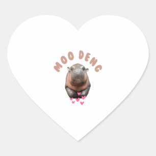 Sticker Cœur MOO-DENG LE CÉLÈBRE BÉBÉ PIGMY HIPPO MOODENG T-Shi