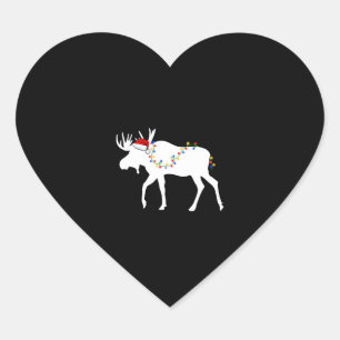 Sticker Cœur Moose de Noël