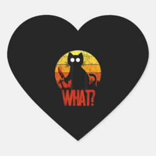 Sticker Cœur Mortel Black Psycho Cute Chat What Knife Christe