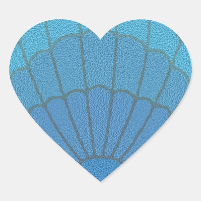 Sticker Cœur Mosaïque Blue Seashell (Devant)