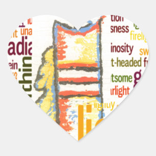 Sticker Cœur Mot de flamme de bougie Cloud Art Imprimer