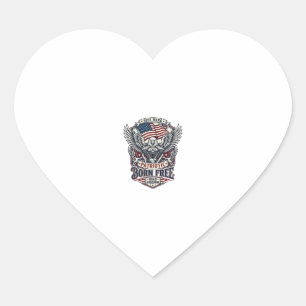 Sticker Cœur Moteur d'aigle patriotique Biker Route Liberté Pat