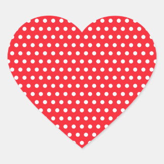 Sticker Cœur Motif à points Polka rouge et blanc. Spotty.