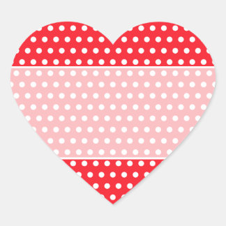 Sticker Cœur Motif à points Polka rouge et blanc. Spotty.