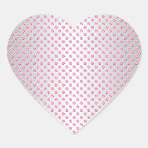 Sticker Cœur Motif à pois rose et blanc argenté
