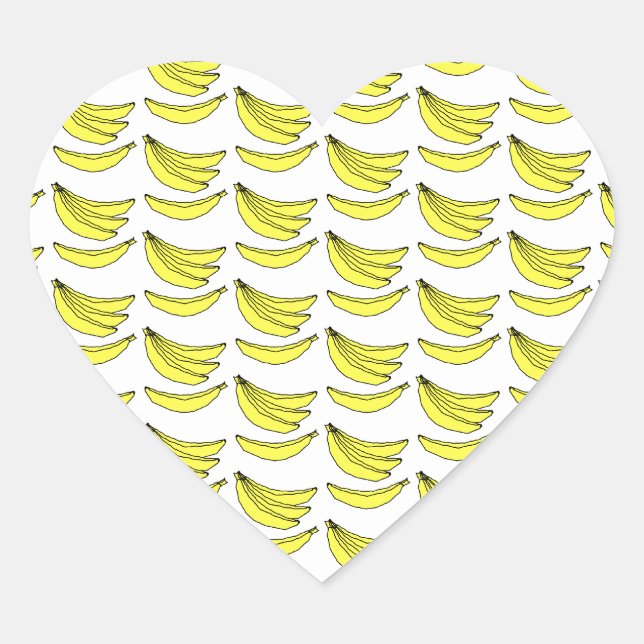 Sticker Cœur Motif banane. (Devant)