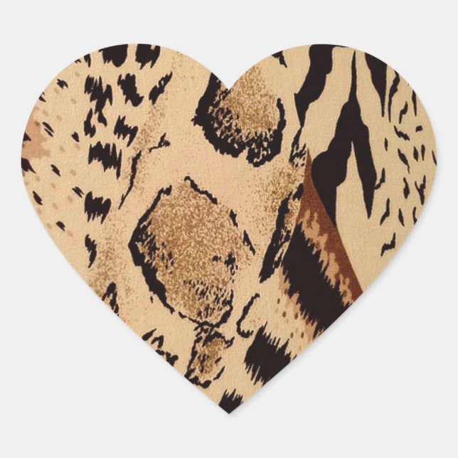 Sticker Cœur Motif Cheetah (Devant)