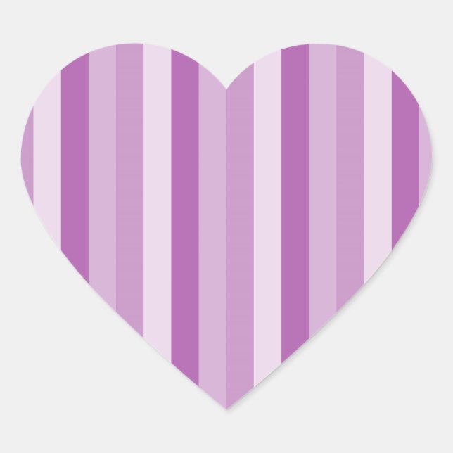 Sticker Cœur Motif de conception à bandes violettes (Devant)