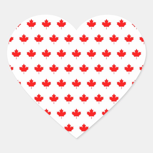 Sticker Cœur Motif de feuille d'érable rouge (Devant)