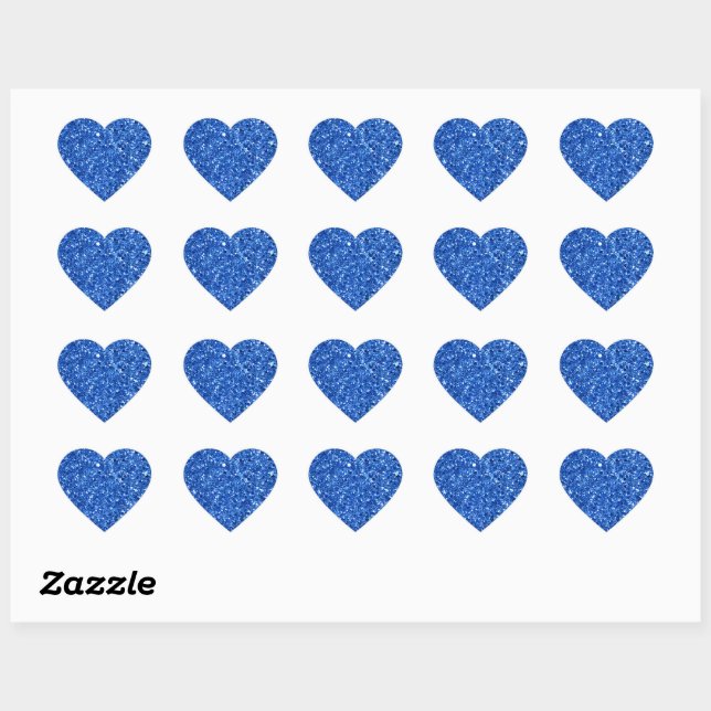 Sticker Cœur Motif de fond bleu scintillant  (Feuille)