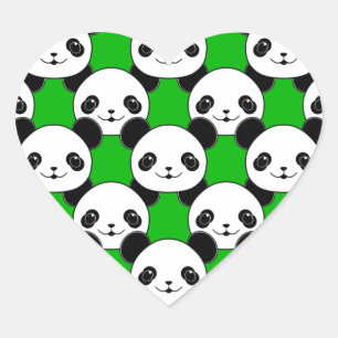 Sticker Cœur Motif de l'ours Kawaii Panda