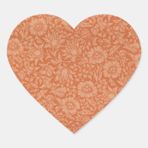Sticker Cœur Motif de Mauve de William Morris : Fleur de Terrac
