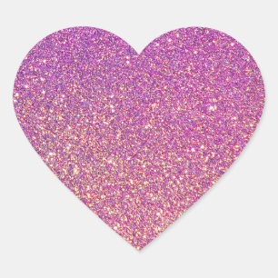 Sticker Cœur Motif de Parties scintillant rose fille