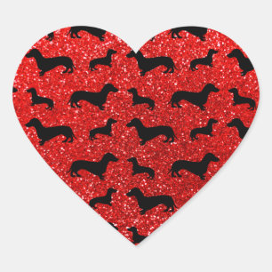 Sticker Cœur Motif de parties scintillant rouge mignon