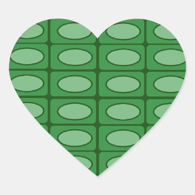 Sticker Cœur Motif de peau d'alligator vert (Devant)