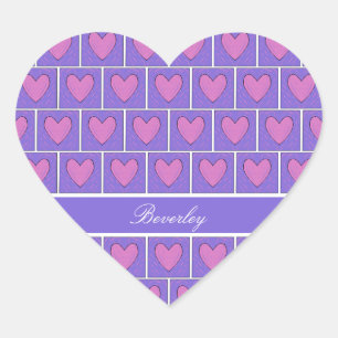 Sticker Cœur Motif de quilt appliqué coeur