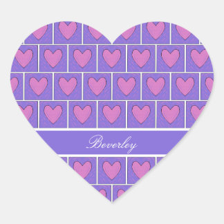 Sticker Cœur Motif de quilt appliqué coeur