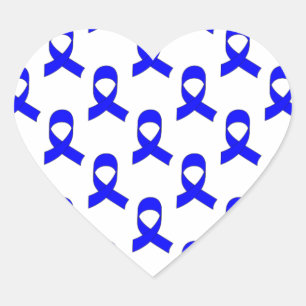 Sticker Cœur Motif de ruban bleu
