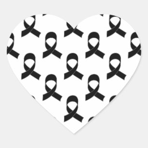 Sticker Cœur Motif de ruban noir