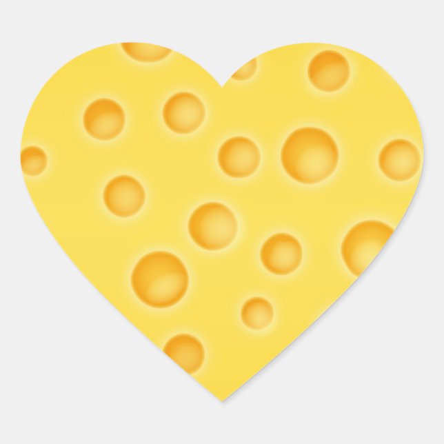 Sticker Cœur Motif de texture au fromage suisse (Devant)