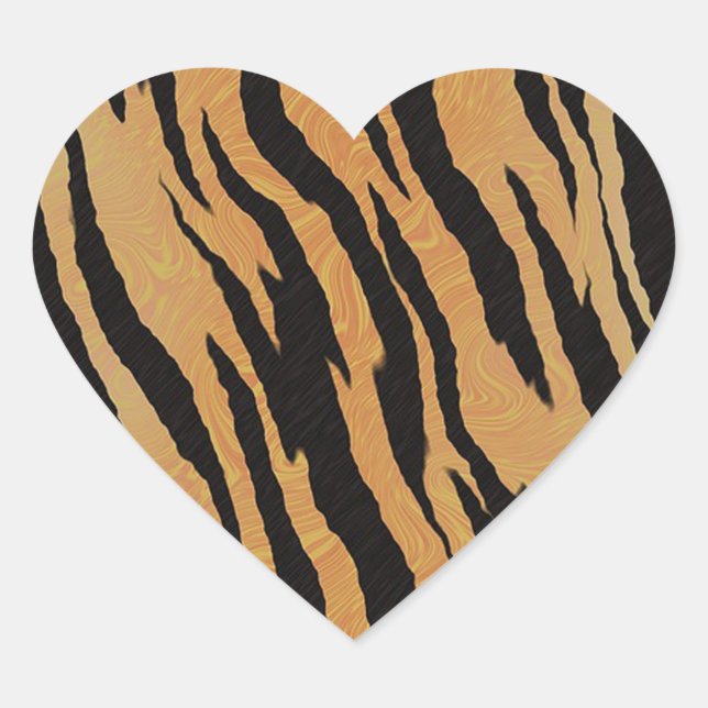 Sticker Cœur Motif de tigre (Devant)