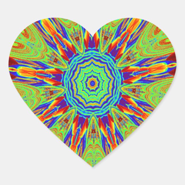 Sticker Cœur Motif ethnique d'Asie africaine (Devant)