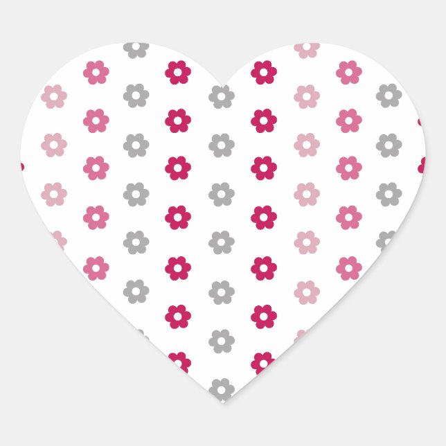 Sticker Cœur Motif Fleur marguerite (Devant)
