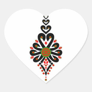 Sticker Cœur Motif folklorique des hauts plateaux polonais - Pa