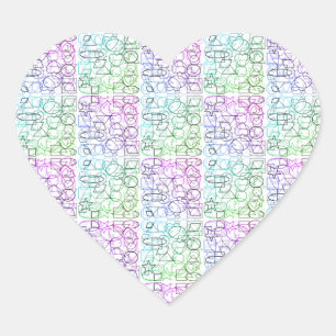 Sticker Cœur Motif géométrique Abstrait   Carrelé et filtré  