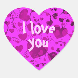 Sticker Cœur MOTIF HEART ART 6 + votre texte rose