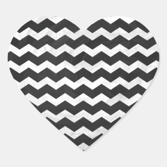 Sticker Cœur Motif Kohl Black Chevron (Devant)