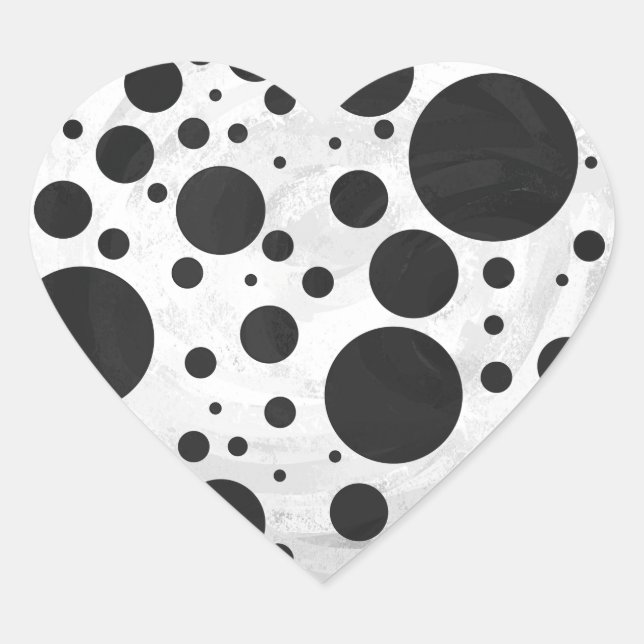 Sticker Cœur Motif Kohl Black Polka (Devant)