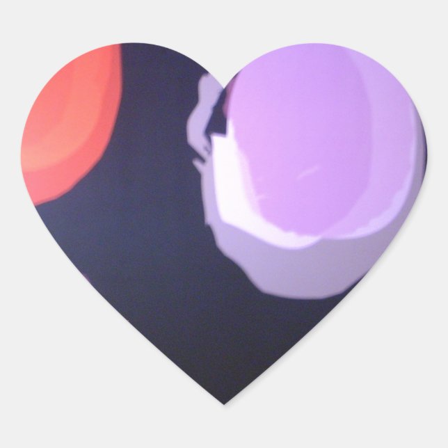 Sticker Cœur Motif moderne coloré Polka Point Art Imprimer (Devant)