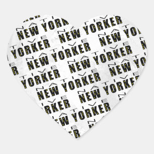 Sticker Cœur Motif natif du New Yorker
