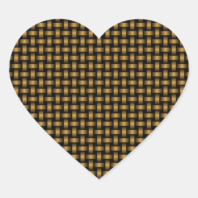 Sticker Cœur Motif orange noir (Devant)