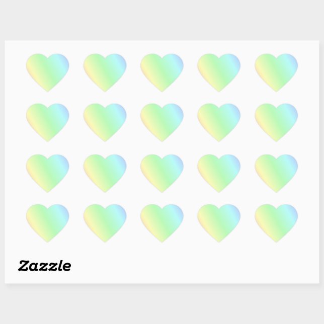 Sticker Cœur Motif pastel multicolore (Feuille)
