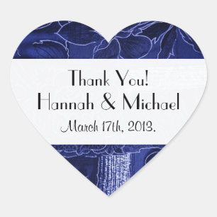 Sticker Cœur Motif Patchwork, Fond Patchwork, Mariage