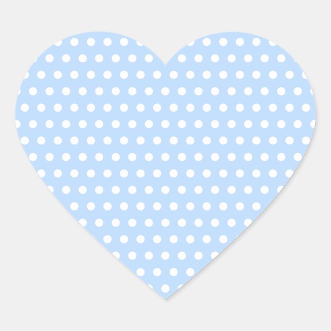 Sticker Cœur Motif Polka blanc et bleu. Spotty. (Devant)