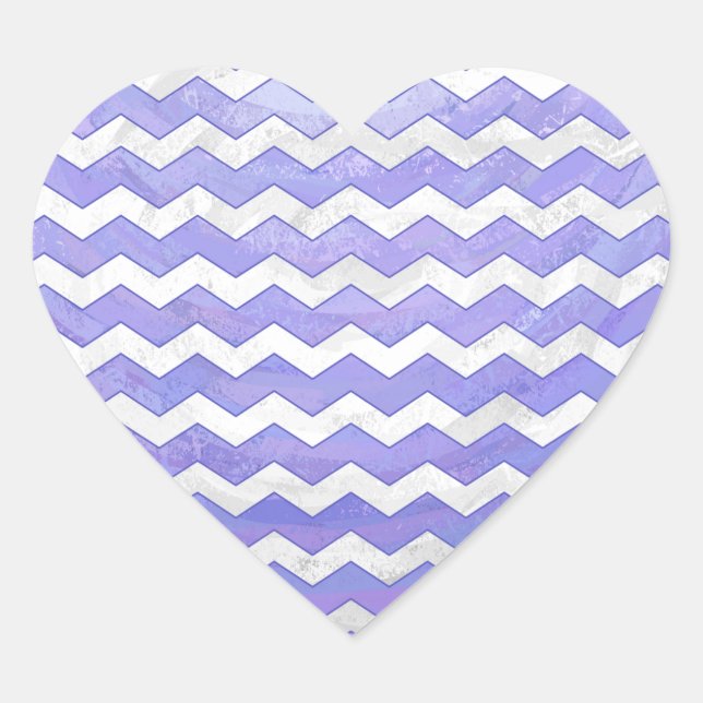 Sticker Cœur Motif Purple Sun Chevron (Devant)