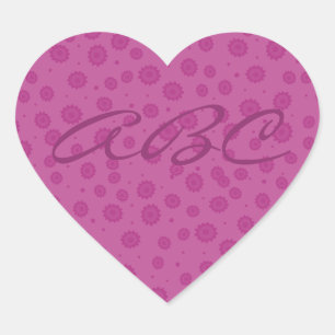 Sticker Cœur Motif rose
