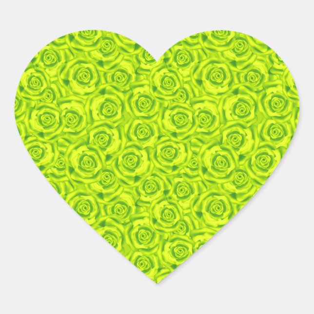 Sticker Cœur motif rose fleuri Abstrait (Devant)