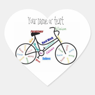Sticker Cœur Motivational Bike, Vélo, Cyclisme, Sport, Hobby