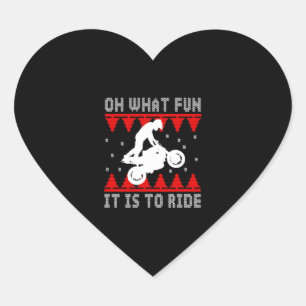 Sticker Cœur Motocross Biker Vilain Noël moto cadeau