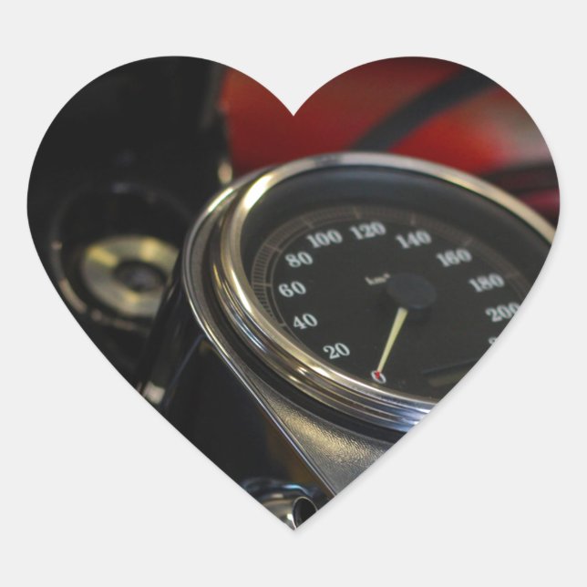 Sticker Cœur Motocyclette Motard Cavalier (Devant)